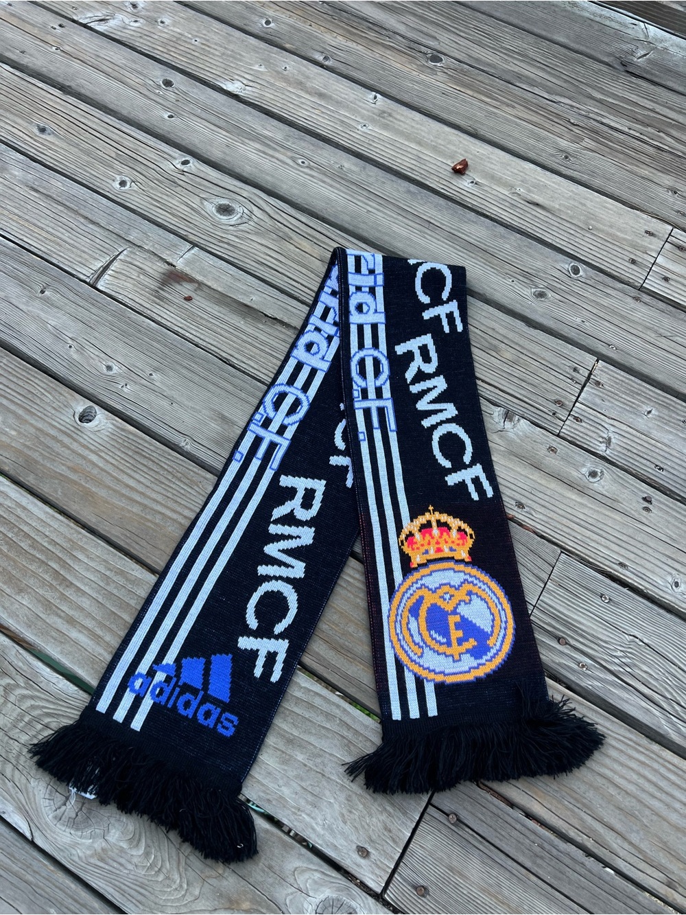 Real Madrid Black and White Supporter Scarf by adidas